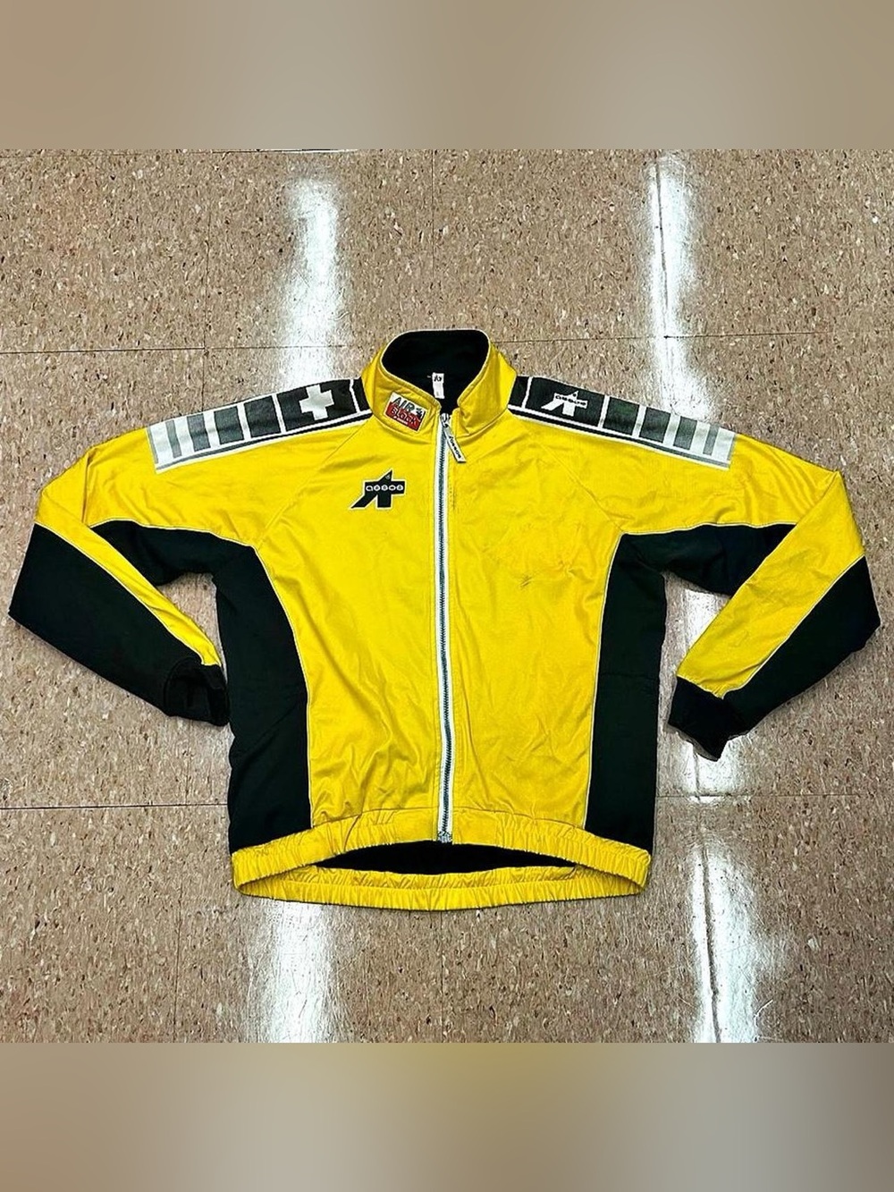 Yellow & Black Men's Windbreaker Jacket with Zip
